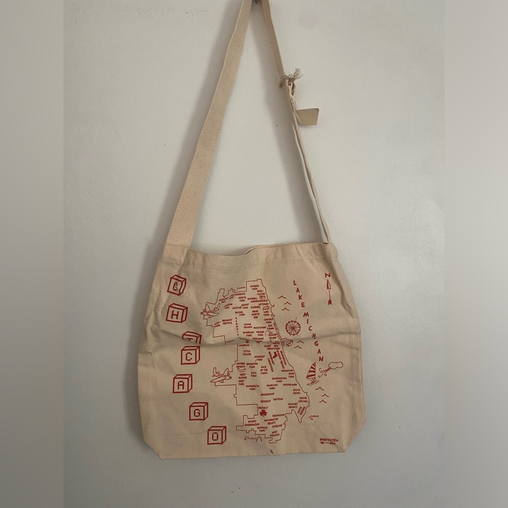 Nwt Chicago neighborhood canvas tote bag